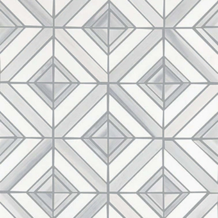 Perfit Mosaix in Grey Palissandro & Thassos Maze Tile