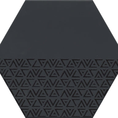 Rhythm in Black Hex Pattern 11" X 13" Tile