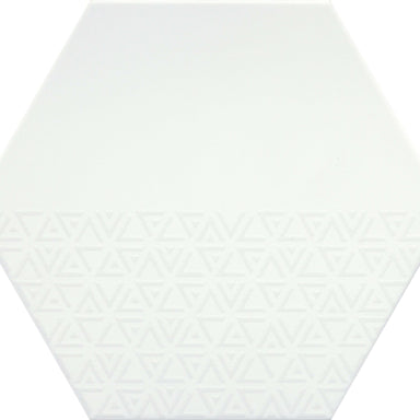 Rhythm in White Hex Pattern 11" X 13" Tile