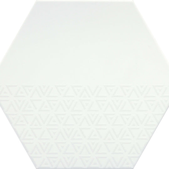 Rhythm in White Hex Pattern 11" X 13"