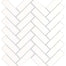 Style II in Pure White Polished Herringbone Mosaic 11" X 13" Tile