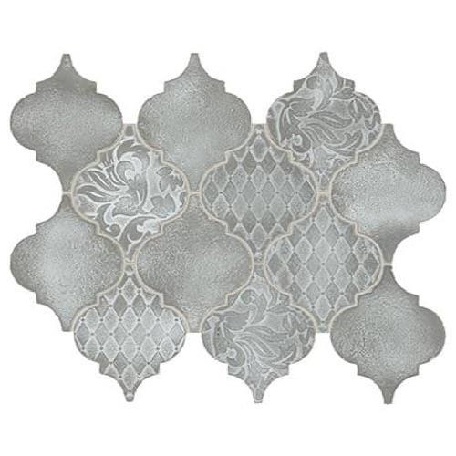 Vintage Metals in Whitewash Titanium - Arabesque Mosaic