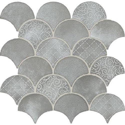 Vintage Metals in Whitewash Titanium - Fan Mosaic