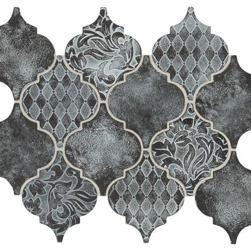 Vintage Metals in Whitewash Iron - Arabesque Mosaic