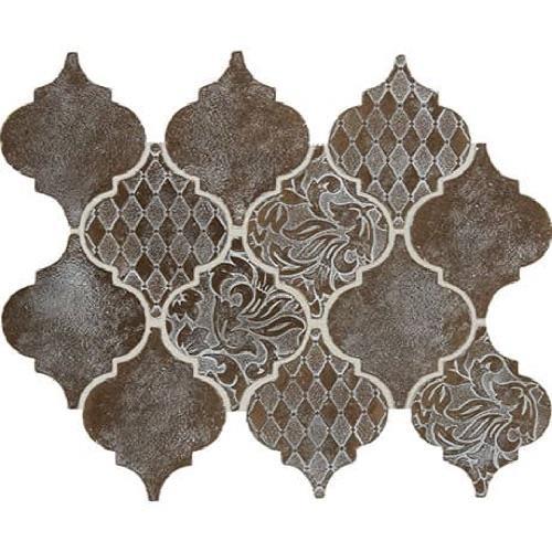 Vintage Metals in Whitewash Classic Bronze - Arabesque Mosaic