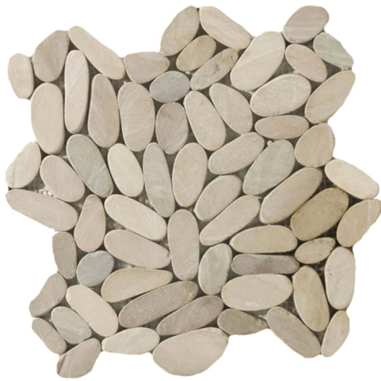 Venetian Pebbles in Tan 12" X 12" Flat Pebbles