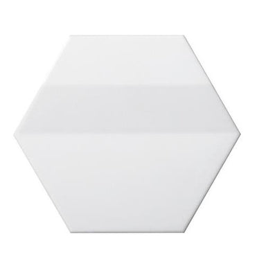 Code in White Hexagon 3d 6"x7" Tile