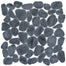 Cultura in Black 12" X 12" Pebble On Mesh Natural Stone