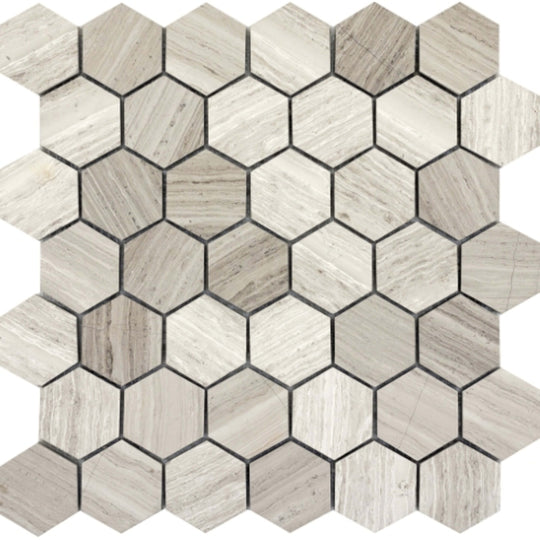 Metro in Cream - Hexagon Large Honed