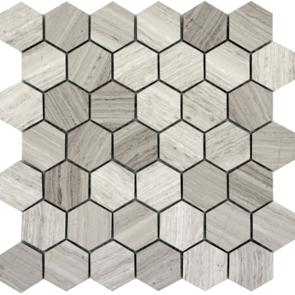 Metro in Gray - Hexagon Large Honed Natural Stone