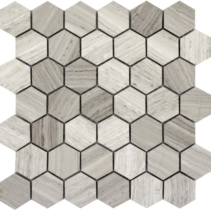 Metro in Gray - Hexagon Large Honed Natural Stone