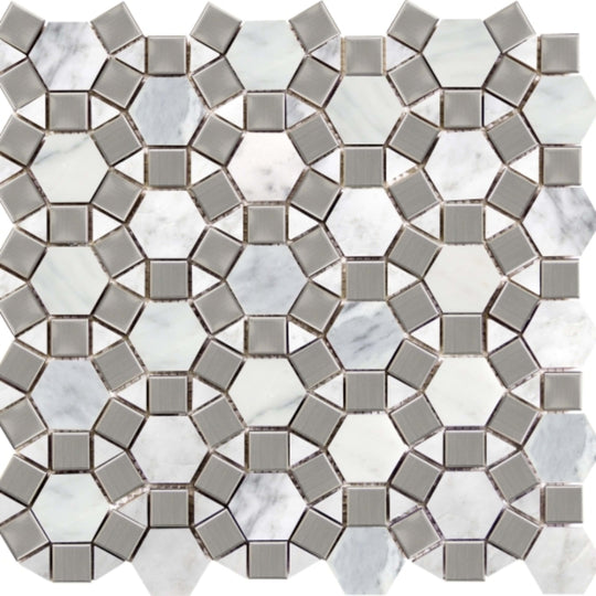 Marble Winter Frost in Winter Frost Gem Mosaic / Mesh Mosaic