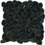 Rivera Pebbles in Black Flat 12" X 12" Pebble Natural Stone