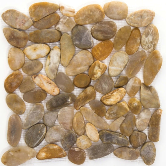 Rivera Pebbles in Gold Flat 12" X 12" Pebble