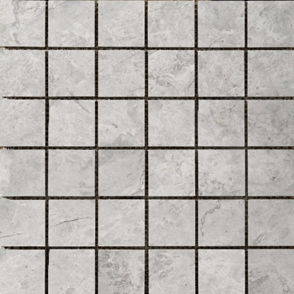 Marble Silver Collection in Silver Polished 2" X 2" Natural Stone