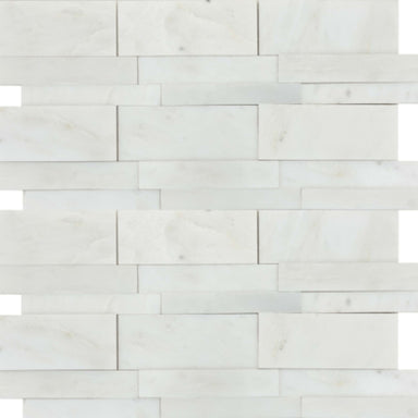 Marble Winter Frost in Winter Frost 3d Linear Mosaic - Mesh Mosaic Natural Stone