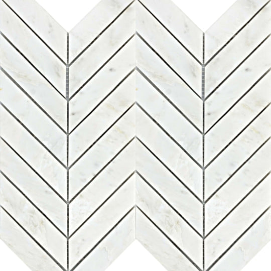 Marble Winter Frost in Winter Frost Chevron Mosaic - Mesh Mosaic