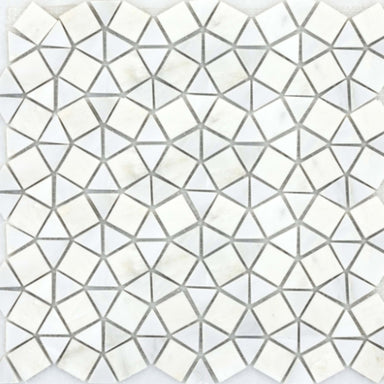 Marble Winter Frost in Frost Geometric Mosaic - Mesh Mosaic Natural Stone