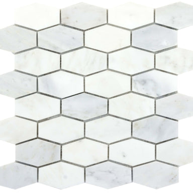 Marble Winter Frost in Winter Frost Hexagon Wide Mosaic - Mesh Mosaic Natural Stone