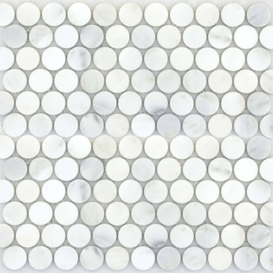 Marble Winter Frost in Winter Frost Penny Mosaic - Mesh Mosaic